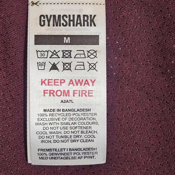 Gymshark Men's Long Sleeve Shirt Burgundy M Athflow Gorpcore Performance Fit - Picture 5 of 13
